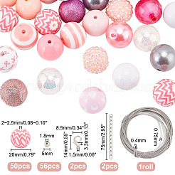 Набор для самостоятельного изготовления браслета с розовой лентой для осведомленности о раке груди в октябре&nbsp;DIY-PH0020-78