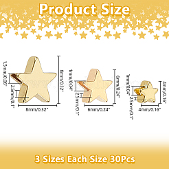 90шт 3 стиля латунные бусины&nbsp;KK-AR0004-45A