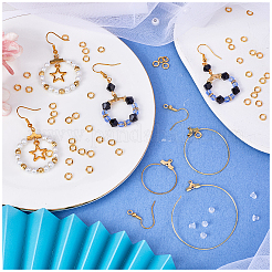 Набор для самостоятельного изготовления латунных сережек-колец&nbsp;KK-SP0002-08A