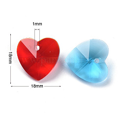 36 шт. 12 цвета камень подвески стеклянные подвески&nbsp;RGLA-ZZ0001-05-18mm