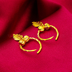 Серьги-кольца из латуни и сплава в форме листа&nbsp;FS-WGCAE28-01