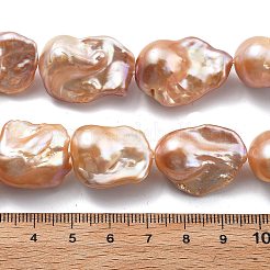 Нити натуральных бусин с ядровым жемчугом&nbsp;PEAR-B004-15M-06B