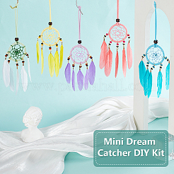 Наборы для изготовления сеток/паутины своими руками с перьями&nbsp;DIY-GA0008-81