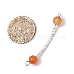 7 шт. 7 стиля окрашенный натуральный кварц и сердолик и розовый кварц и черный оникс и малайзийский нефрит круглые бусины латунные трубчатые соединители подвески&nbsp;PALLOY-JF03714