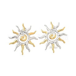 Двухцветные серьги-гвоздики из нержавеющей стали 304&nbsp;EJEW-R031-01GP