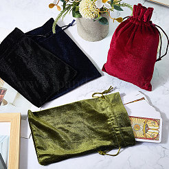 4 шт. 4-х цветные прямоугольные бархатные мешочки с завязками&nbsp;TP-CN0001-35B