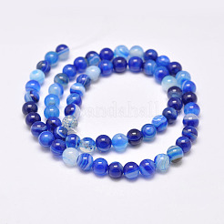 Натуральные полосатые агатовые / полосатые агатовые нити&nbsp;G-G962-8mm-03