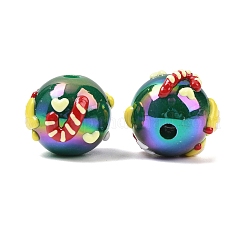 Рождественское УФ-покрытие непрозрачные акриловые бусины&nbsp;OACR-H057-01D