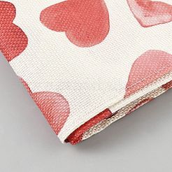 Дорожка для стола из льна с узором в виде сердца ко дню святого валентина&nbsp;AJEW-WH20816-014A