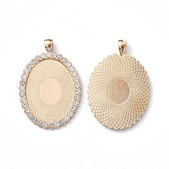 Сеттинги кабошон большой кулон овальной сплав горный хрусталь&nbsp;ALRI-T356-01KCG