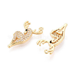 Латунные микропаве прозрачные подвески с фианитом&nbsp;KK-T077-43G
