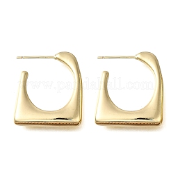 Трапециевидные латунные серьги-гвоздики&nbsp;EJEW-S261-03G