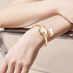 2шт. 2-х цветные железные браслеты-манжеты&nbsp;BJEW-GO0002-23