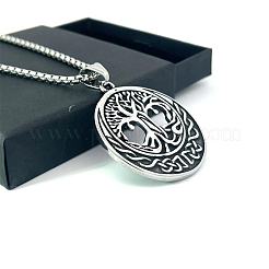 Ожерелья из нержавеющей стали с подвеской в виде старинного дерева жизни&nbsp;UI4619