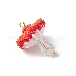 Подвески-грибы из стеклянных бусинок&nbsp;PALLOY-MZ00851-01