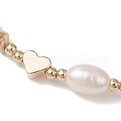 Женские плетеные браслеты из натурального культивированного пресноводного жемчуга&nbsp;BJEW-JB13109-01