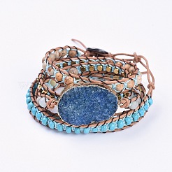 Кожаные браслеты с пятью петлями BJEW-F395-A