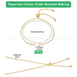 10 шт. латунная цепочка-слайдер для изготовления браслета&nbsp;AJEW-BBC0002-52