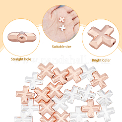 32 шт. 2-цветные гальванизированные немагнитные синтетические гематитовые бусины&nbsp;G-FH0002-09