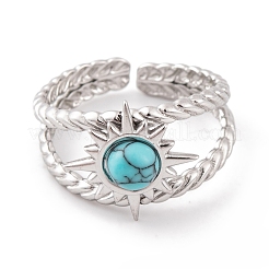 Открытые манжетные кольца из нержавеющей стали Sun 304&nbsp;RJEW-G314-04P