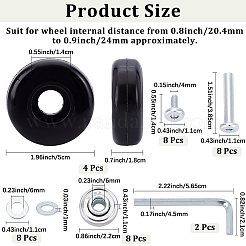 Комплект для замены колес для бесшумного багажа из износостойкого пластика и железа&nbsp;AJEW-WH20070-096