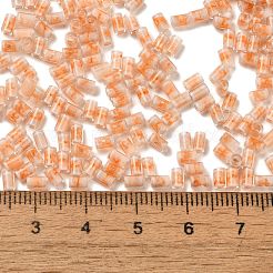 Двухцветный внутренний цвет прозрачный стеклянный бисер&nbsp;SEED-C004-05E