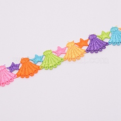 Лента из полиэстера с вышивкой звездами&nbsp;OCOR-WH0060-06