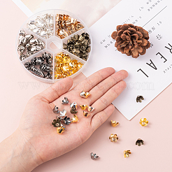 300шт 6 цвета 6-лепестковые железные колпачки для бусин&nbsp;IFIN-CJ0001-67