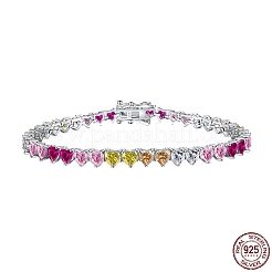 Браслет-цепочка из 925 звена стерлингового серебра с родиевым покрытием&nbsp;BJEW-Z017-01C