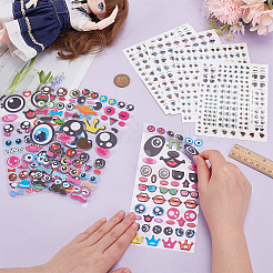 8 шт. 8 стиля наклейки для переноса глаз на воду&nbsp;AJEW-WR0002-90