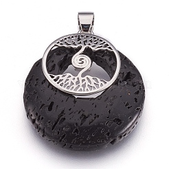 Кулоны из натуральной лавы&nbsp;KK-F751-B19