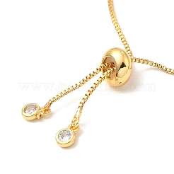 Браслеты-цепочки из латуни с кубическим цирконием с регулируемой стойкой&nbsp;LS-BJEW-A132-01G