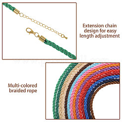 14 шт. 14 стиля полиэстерового плетеного круглого шнура для изготовления ожерелья&nbsp;NJEW-PH01638