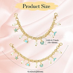 Ручки для сумок из железа и сплава с цепочкой в стиле морских животных и ракушками и крабами&nbsp;FIND-CJ00005