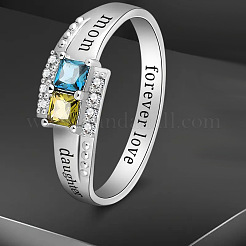 Женские кольца на палец из латуни с микропаве и кубическим цирконием&nbsp;FS-WG6B627-02