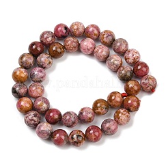 Природные родонит бисер нитей&nbsp;G-G206-A02-10mm