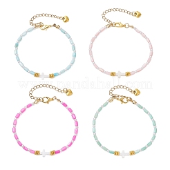 Браслеты из окрашенных бусин из натуральных пресноводных ракушек для женщин&nbsp;BJEW-JB13405