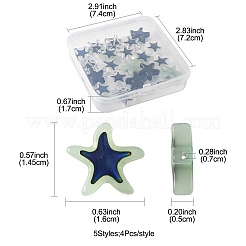 20шт 4 цвета стеклянные бусины&nbsp;GLAA-FS0002-49