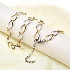 Ожерелья-цепочки из нержавеющей стали 304 с каплевидными звеньями для женщин и мужчин&nbsp;NJEW-A058-02GP