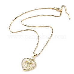 Ожерелья с подвеской из латуни с микро паве на День матери и прозрачным кубическим цирконием&nbsp;NJEW-G126-01D