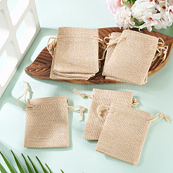 20 шт. прямоугольные мешочки из полиэстера с имитацией мешковины&nbsp;ABAG-TA0001-96A