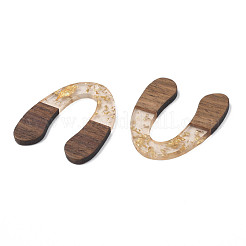 Подвески из прозрачной смолы и вощеного ореха&nbsp;RESI-Q211-01A