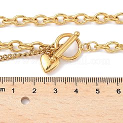 Ожерелья из нержавеющей стали 304 в форме сердца Y для женщин&nbsp;NJEW-M101-04G