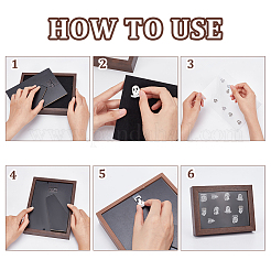 Настольные прямоугольные деревянные подставки для монет&nbsp;FIND-WH0152-174B