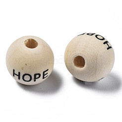 Набивные европейские бусины из натурального дерева&nbsp;WOOD-T019-46