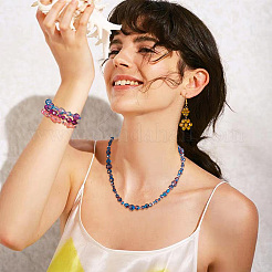 4 нити 4 стиля прозрачные стеклянные бусины с покрытием для выпечки&nbsp;DGLA-TA0001-34