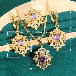 Цветочные латунные подвески с кубическим цирконием&nbsp;FS-WG51B69-03