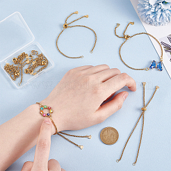 8 шт. 304 нержавеющая сталь коробка цепи слайдер браслет изготовление&nbsp;AJEW-UN00017