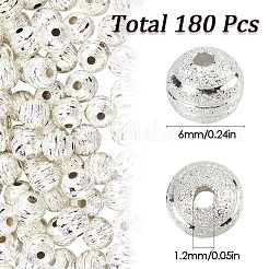 180 шт. текстурированные круглые латунные бусины&nbsp;KK-SC0005-50