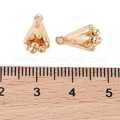 Латунные подвески с прозрачными стеклянными стразами&nbsp;KK-N254-66G